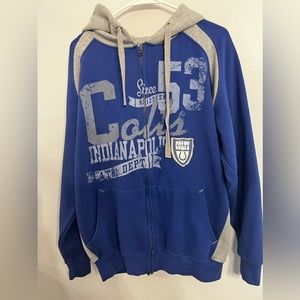 Indianapolis Colts‎ Hoodie Men Sm Blue/Gray Cotton Blend NFL Pullover Sweatshirt